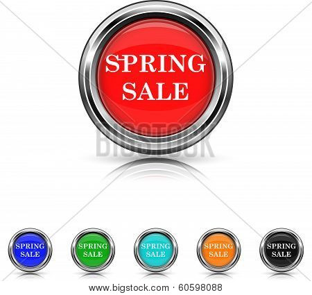 Spring Sale Icon - Six Colors Vector Set