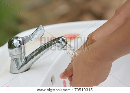 Women's Hands Are Washed.