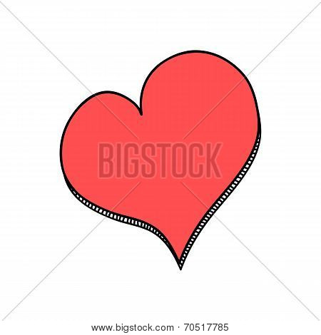 Doodle red heart