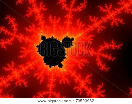 Red fractal background with lighting