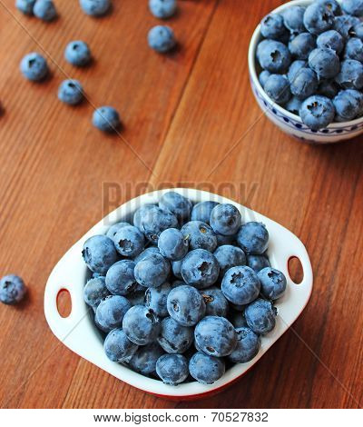 Fresh Blueberries In A Ceramic Bowl
