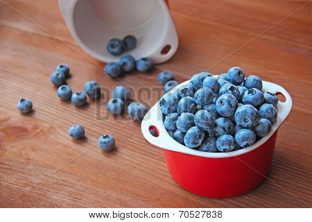 Fresh Blueberries In A Ceramic Bowl