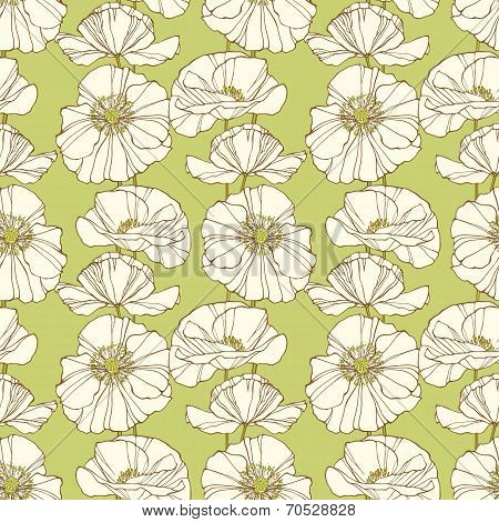 Seamless pattern with poppies. Floral background