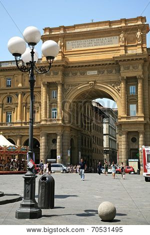 Republic Square In Florence Italy