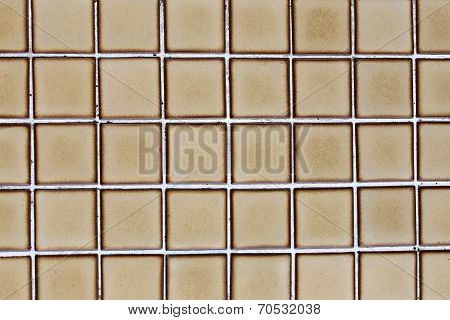 Borwn Tile Wall Of Square.