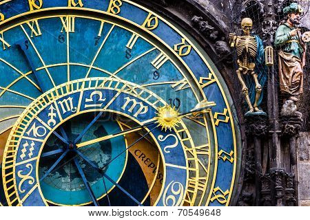 Detail Of The Prague Astronomical Clock (orloj) In The Old Town Of Prague