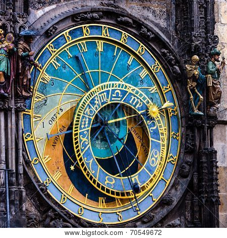 Detail Of The Prague Astronomical Clock (orloj) In The Old Town Of Prague