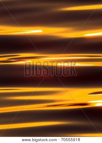Wavelets on the surface of sunset lake