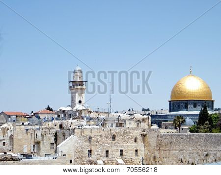 Jerusalem Rock Mosque And Ghawanima Minaret 2010