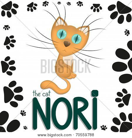 Funny cartoon cat Nori
