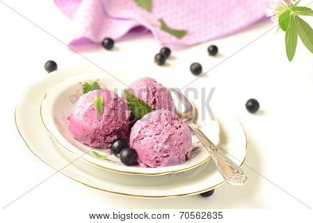 ?omemade ?lackcurrant ice cream