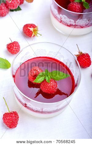 Raspberry pannacotta