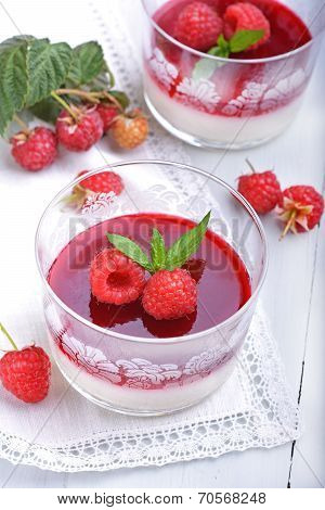 Raspberry pannacotta