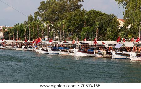 Boats In Dalyan River