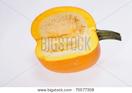 Fresh orange pumpkin isolated on white background