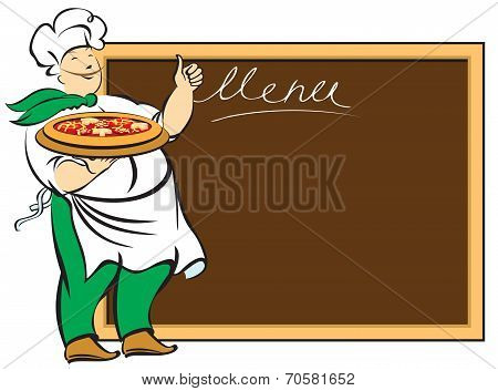 Chef with board