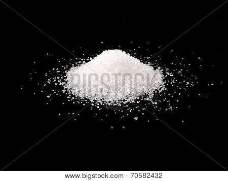 Sugar on black background