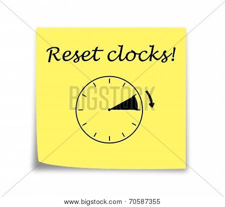 Sticky Note Reminder To Set Clocks Forward