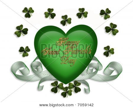 Coração e trevos de St Patricks Day Card