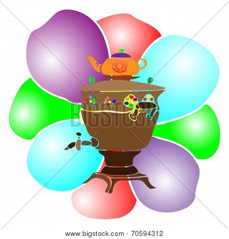 Samovar with flowers