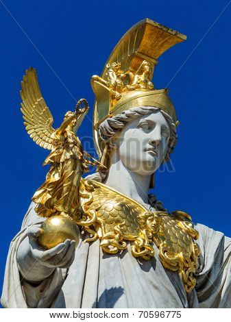the parliament in vienna, austria. with the statue of 