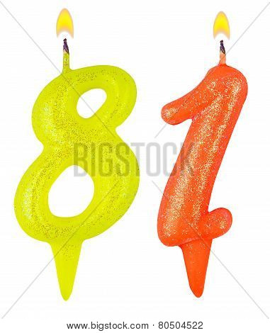 Birthday Candles Number Eighty One