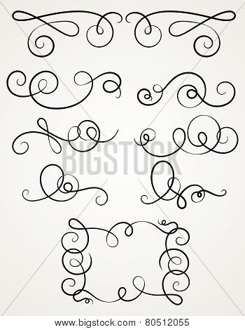 Calligraphic decorative elements.
