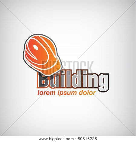 vector building icon with helmet isolated