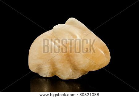 Carved Aragonite Rabbit