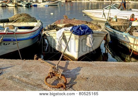 Dramatic Scene of Fishing Boats in HDR