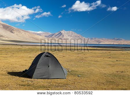 Tent In Himalayan Mountains - Near Tso Moriri Lake