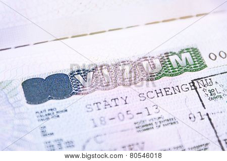 Passport with European Union Shengen Visa Czech Republik