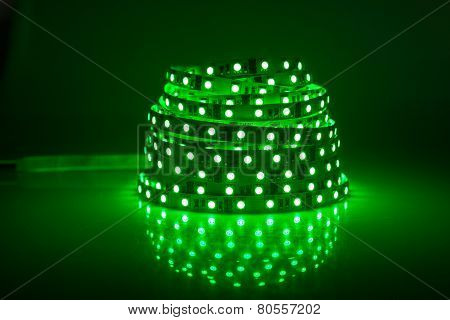 Green Glowing Led Garland, Strip