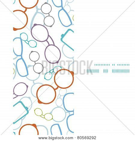 Vector colorful glasses vertical frame seamless pattern background