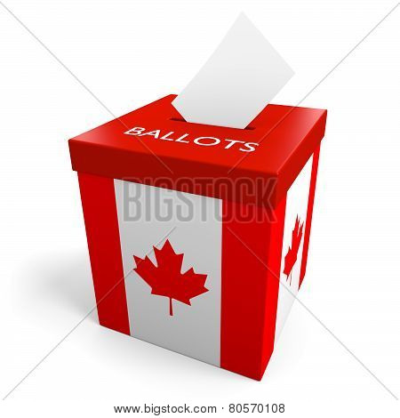 Canada election ballot box for collecting votes