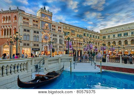 Casino The Venetian , Macao - June 1 , 2014:  interiors view of the Venetian Casino hotel in Macao Island