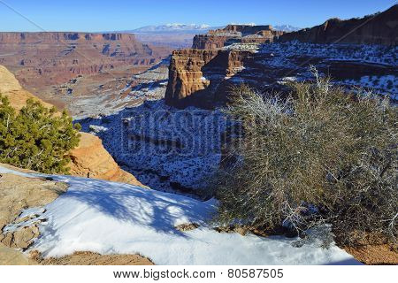 Shafer Canyon In Canyonlands National Park, Utah In Winter