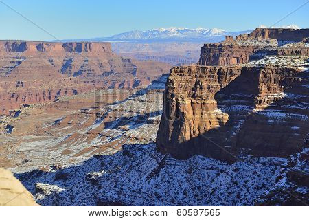 Shafer Canyon In Canyonlands National Park, Utah In Winter
