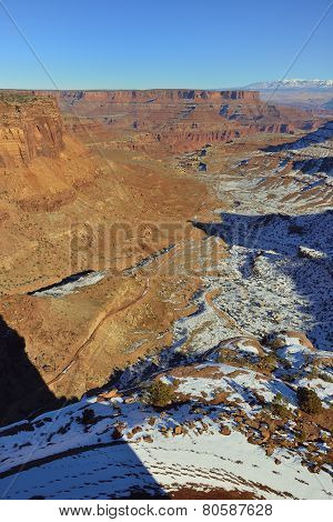 Shafer Canyon In Canyonlands National Park, Utah In Winter