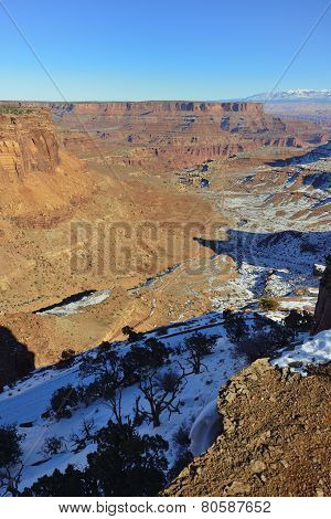 Shafer Canyon In Canyonlands National Park, Utah In Winter