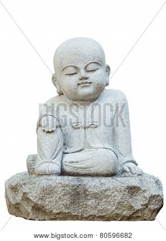 Stone Statue Of Man On White