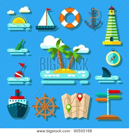 Flat Summer Icon Set