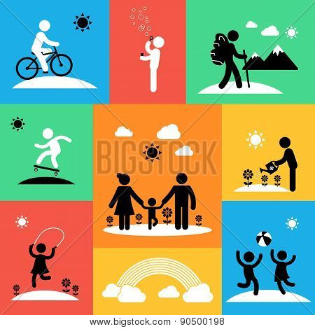 Flat Summer Travel Icons