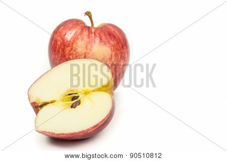 Half Of Red Apple. Collection.
