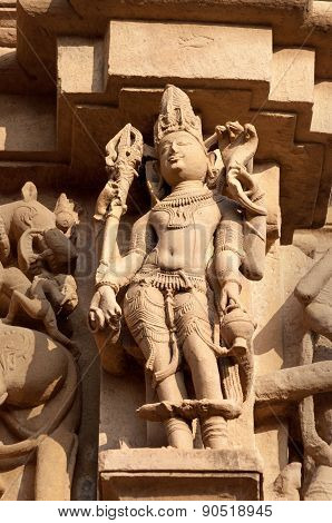 Stone Carved Erotic Sculptures On Jaintemples. Khajuraho
