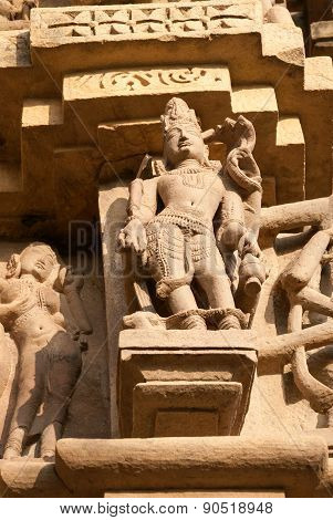 Stone Carved Erotic Sculptures On Jaintemples. Khajuraho