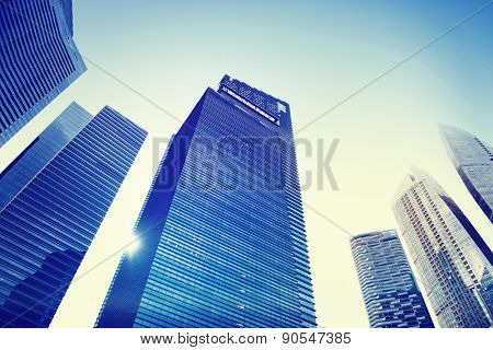 Contemporary Architecture Office Building Cityscape Personal Perspective Concept