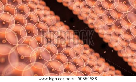 Cells combined to tunnel in dark background