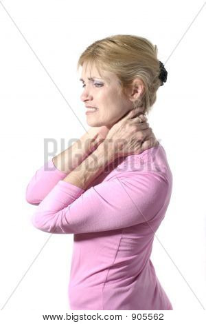 Donna con collo grave dolore 8