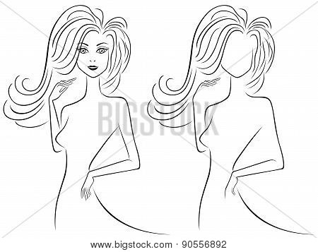 Slender Female Outlines